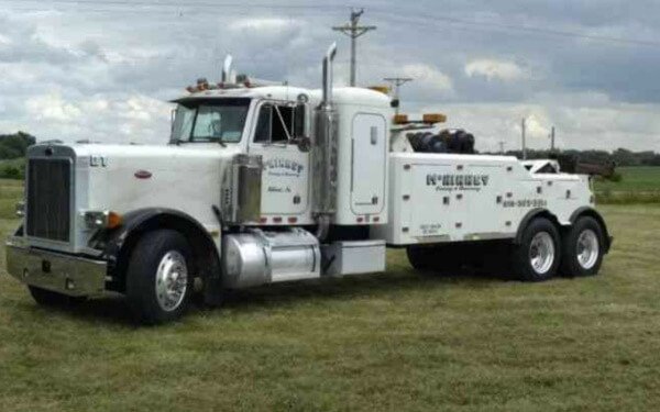 White heavy-duty towing truck