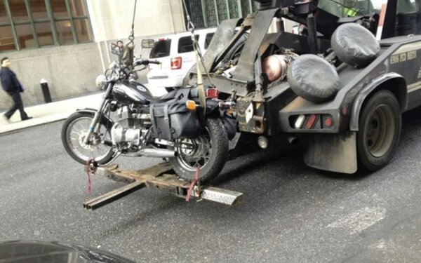 Accident motorcycle towing